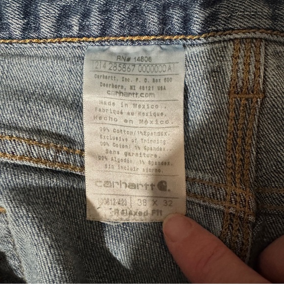 Carhartt Men’s Relaxed Git Carpenter Denim Jeans Mens 38x32 - Picture 10 of 10